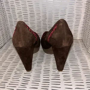 Anthropologie Holding Horses Heels Womens‎ 39 Platform Pump Brown Moc Toe Casual thumbnail 5