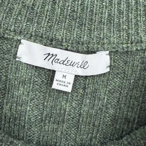 Madewell Dark Green Ribbed Wool Blend‎ Mock Neck Cropped Sweater Medium thumbnail 3