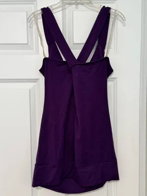 Windsor Y2K Silver Studded Embellished Plum Purple Going Out Tank Top Sz Large thumbnail 2