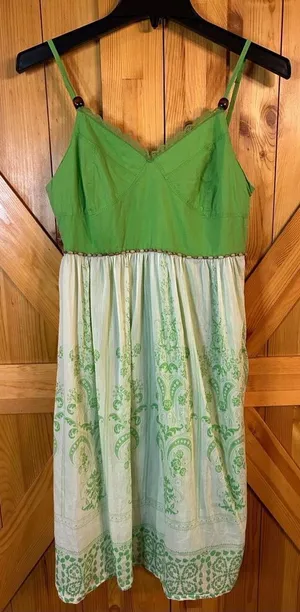 Aryeh Green Adjustable Spaghetti Strap Sleeveless Dress Size Large (6181) thumbnail 1