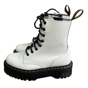 Dr Martens‎ Jadon White Leather Platform Combat Boots Side Zip 8-Eye US 7 lady thumbnail 1
