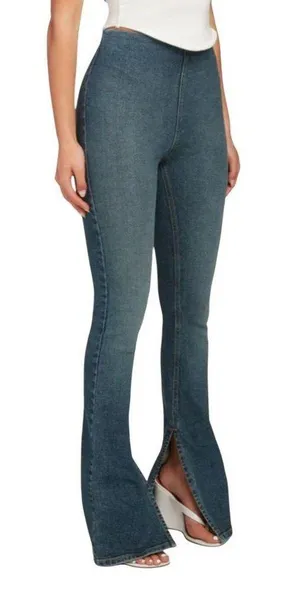 EB DEMIM Split Hem Jegging size Medium with side zipper slit hem NWT Tommy wash thumbnail 1