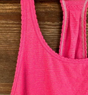Lululemon Hot Pink Scalloped Edge Striped Racerback Tank thumbnail 4