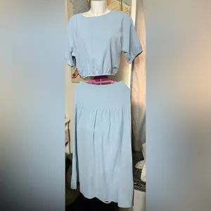 Ecowish 2 piece maxi skirt and crop top, woman’s 2 piece set, size small, new thumbnail 6