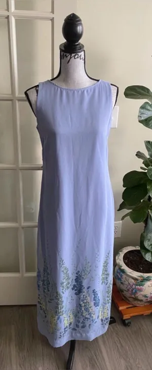 Authentic Y2K vintage Jessica Howard sheer floral maxi dress size 6 thumbnail 1