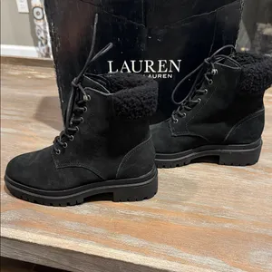 NWT Lauren‎ Ralph Lauren Carlee Black Suede Booties – Size 5 thumbnail 5