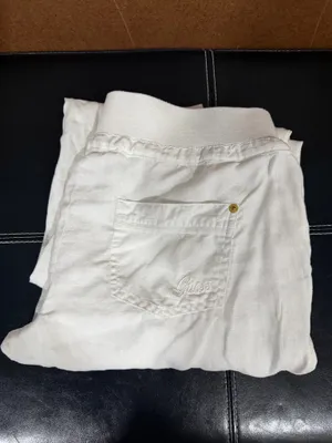 Guess linen woman off white pants M drawstring thumbnail 7