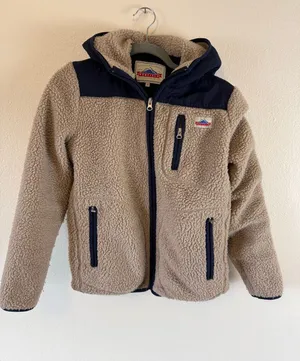 Penfield Fleece Jacket Deep Pile Sherpa S Womens Beige Blue Colorblock Gorpcore thumbnail 1