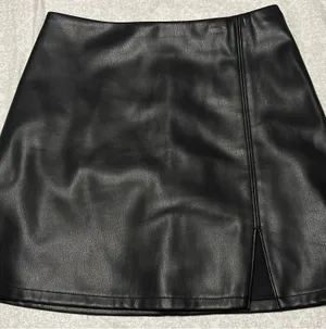 Hollister a-line faux leather mini skirt in black thumbnail 5