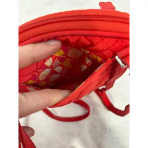 Vera Bradley Red Quilted Crossbody Bag Flap ID Window Wallet Purse thumbnail 12