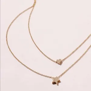 3/$30 💛 Heart Star Layered Necklace Gold thumbnail 4
