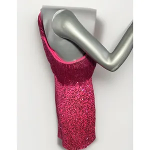 Rachel ALLAN 40150 Hot Pink Sequin One Shoulder Fringe Dress Size 12 NWT thumbnail 6