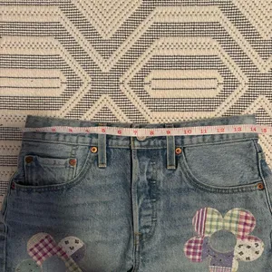 Levi's 501 Denim Shorts High Waisted Daisy Patchwork Shorts thumbnail 9