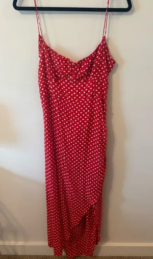 Zara Red Polka Dot Maxi Dress thumbnail 2