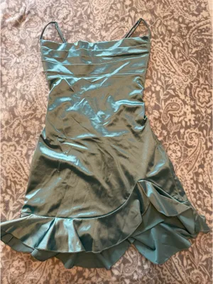 Satin Cowl Neck Mini Dress thumbnail 1