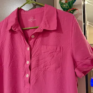 Vineyard Vines Bright Pink Button-Down Tshirt Dress thumbnail 3