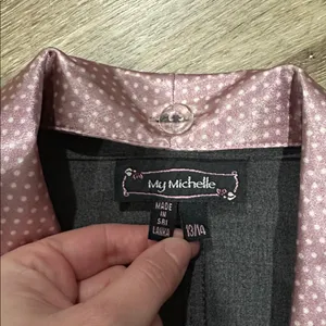 My Michelle Charcoal Blazer with Pink Trim thumbnail 2