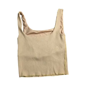 Carbon38 Orange Ribbed Square Neck Tank Size: XS thumbnail 3