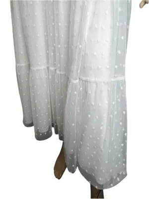 Lulus White Swiss Dot Sheer Long Sleeve Cottagecore Prairie Midi Dress thumbnail 5