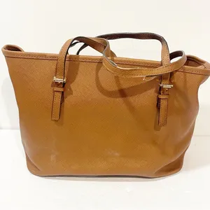 Michael Kors‎ Jet Set Honey Crosshatch Leather Small Tote Clip Closure thumbnail 8