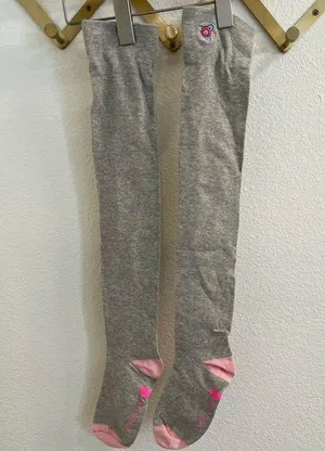 Betsey Johnson Knee High Socks Heather grey Rosette NWOT thumbnail 1