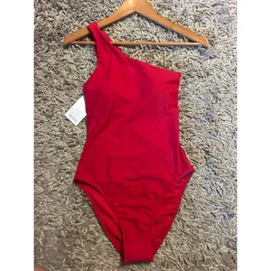 QUINCE One Shoulder Italian One Piece SUSTAINABLE Cherry Red NWT Swimsuit XS thumbnail 3