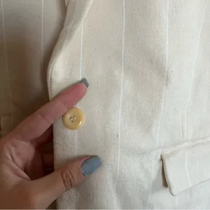 J. Crew Alfie Cream Blazer Jacket In Denim Stripe thumbnail 8