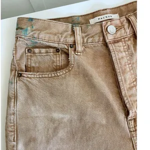 PacSun‎ High Rise Bootcut Jeans Tan Brown Teal Tie Dye Button Fly Womens 27 thumbnail 5