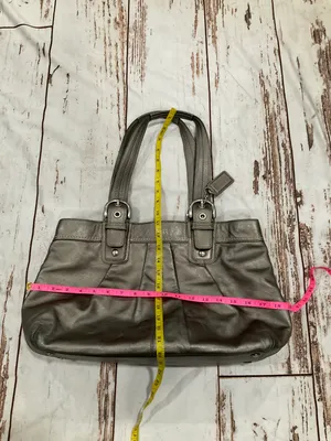 Coach PLEATED METALLIC GREY LARGE SHOULDER BAG thumbnail 3