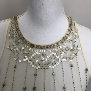PJK Patterson J Kincaid Top Cami Sleeveless High Neckline Sequin Beaded Boho thumbnail 11