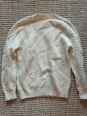 Cream Fisherman’s Cable Knit Oversized Sweater thumbnail 3