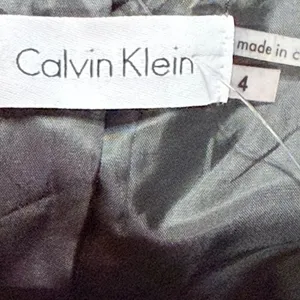 Calvin Klein Womens Charcoal Grey Button Front Belted Cap Sleeve Shirt Dress 4 thumbnail 7