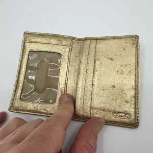 Coach Gold Signature C Canvas Card Case thumbnail 4