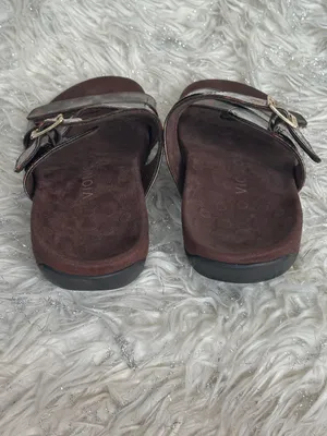 Vionic Women’s Brown Adjustable Triple-Strap Slide Sandals Gold Buckle Size 9USA thumbnail 6