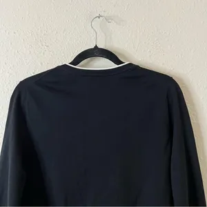Banana Republic Crew Neck Black Cardigan Size Medium Stretch Cotton thumbnail 6