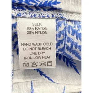 ee:some Blue White Botanical Fern Print Tiered Ruffle Maxi Skirt Dress‎ Smocked thumbnail 8
