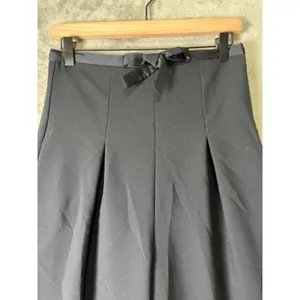 Anthropologie Corset Bow Pleated Wide Leg Pants Black High Rise Size 6 Chic thumbnail 2