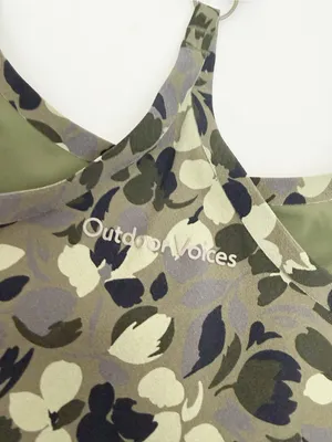 Outdoor Voices The Exercise Dress Tennis Athletic Tea Tree Floral Olive Green thumbnail 15