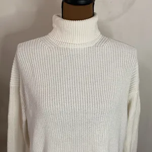 J Crew Ribbed cotton cashmere blend relaxed turtleneck sweater in ivory size XS thumbnail 6
