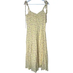 Bardot Floral Ditsy Tie Shoulder Midi Dress Yellow Size 8 thumbnail 4