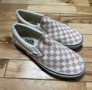 Vans Pink Checkerboard Slip Ons Size 8 thumbnail 1