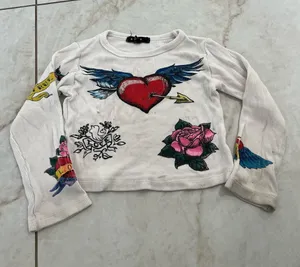 Flowers By Zoe White Heart T-Shirt Size 4 thumbnail 1