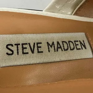 Steve Madden Graya White Patent Leather Studded Pointed Toe Slingback Flats 8 thumbnail 6