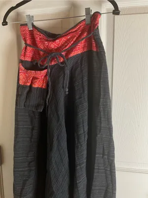 Harempants Charcoal Gray Hill Tribe Harem Pants - Boho Yoga Festival thumbnail 4