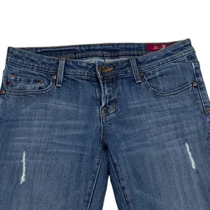 Seven7 Jeans‎ Womens 29 Flare Low Rise Medium Wash Denim Stretch Whisker 30x32 thumbnail 2