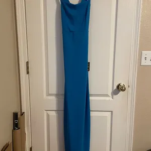 NWT Lulu's Glamorous Dedication Blue Sleeveless Column Maxi Dress S Formal thumbnail 2