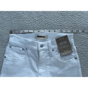 Madewell Mid Rise Kick Out Ankle Length Jeans Pure White Womens Size 23 thumbnail 12