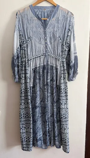 FREE PEOPLE | Oh My Mix Boho Mixed pattern embroidered Midi Dress | Small thumbnail 1