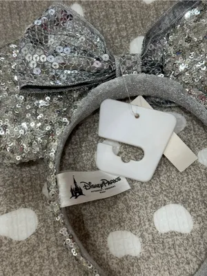 NWT Disney Parks sequined minnie ears headband bow sparkly mickey thumbnail 3