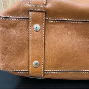 MICHAEL Michael Kors Brookville Update Cognac Brown Leather Medium Bowling Bag thumbnail 9